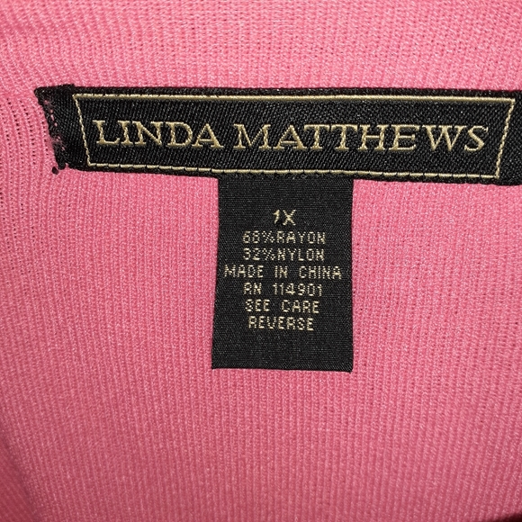 Linda Matthews 1X Shirt 3/4 Sleeves - Picture 3 of 6